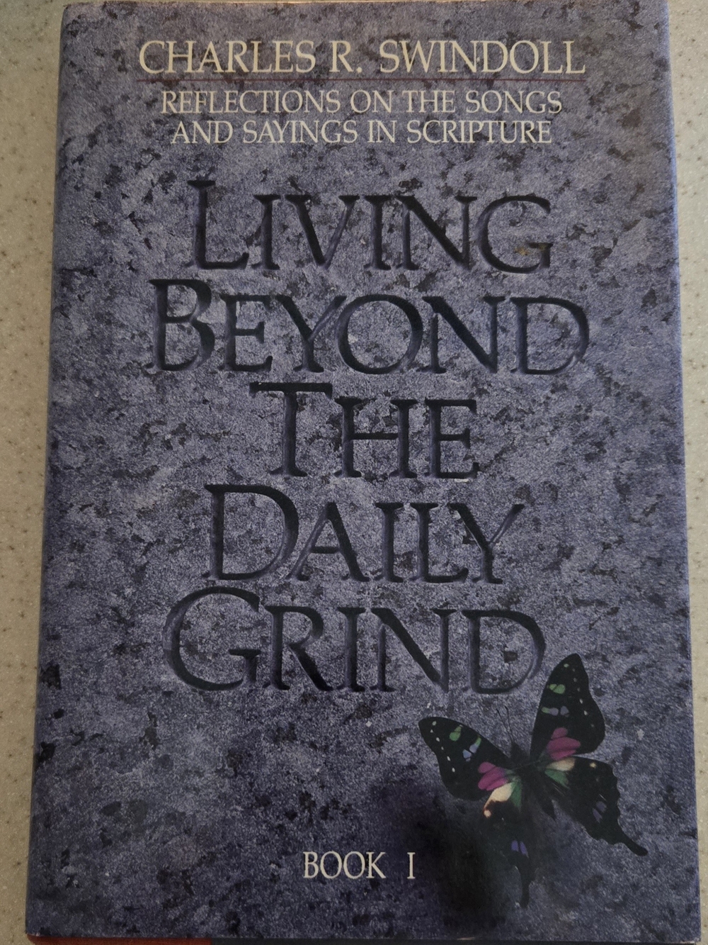 'Living Beyond the Daily Grind' - Gray with Multicolor Butterfly #621